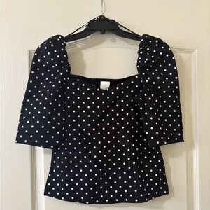 H&M Black Polka Dot Top